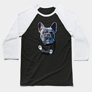 Funny Frenchie In Pocket Baseball T-Shirt